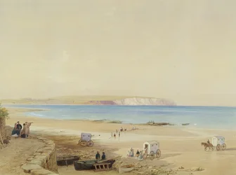 Culver Cliff, Isle of Wight (wc, toll és tinta, testszín és ceruza papíron)